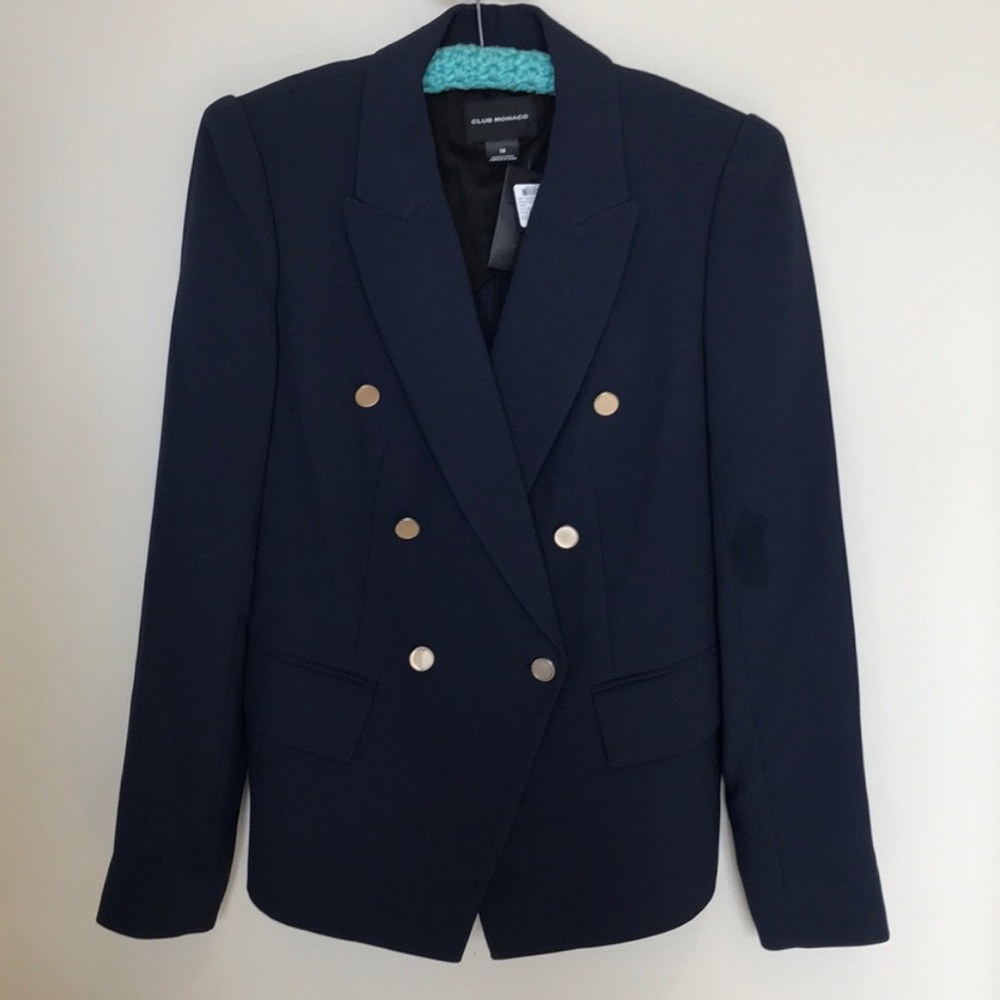 NWOT Club Monaco Navy Double Breast Jowdie Blazer